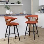 Gardenia 25-Inch Orange Contemporary Swivel Counter Stools (Set of 2) 12 Gardenia 25-Inch Orange Contemporary Swivel Counter Stools (Set of 2)
