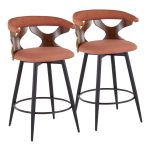 Gardenia 25-Inch Orange Contemporary Swivel Counter Stools (Set of 2) 13 Gardenia 25-Inch Orange Contemporary Swivel Counter Stools (Set of 2)