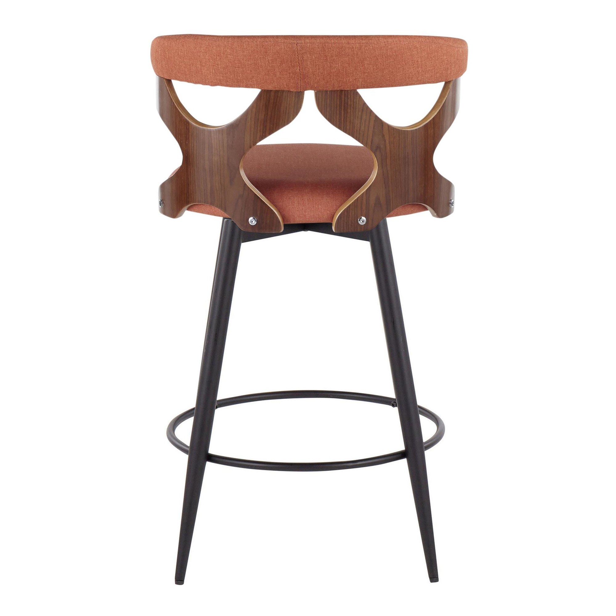 Gardenia 25-Inch Orange Contemporary Swivel Counter Stools (Set of 2) 7 Gardenia 25-Inch Orange Contemporary Swivel Counter Stools (Set of 2) - Image 7
