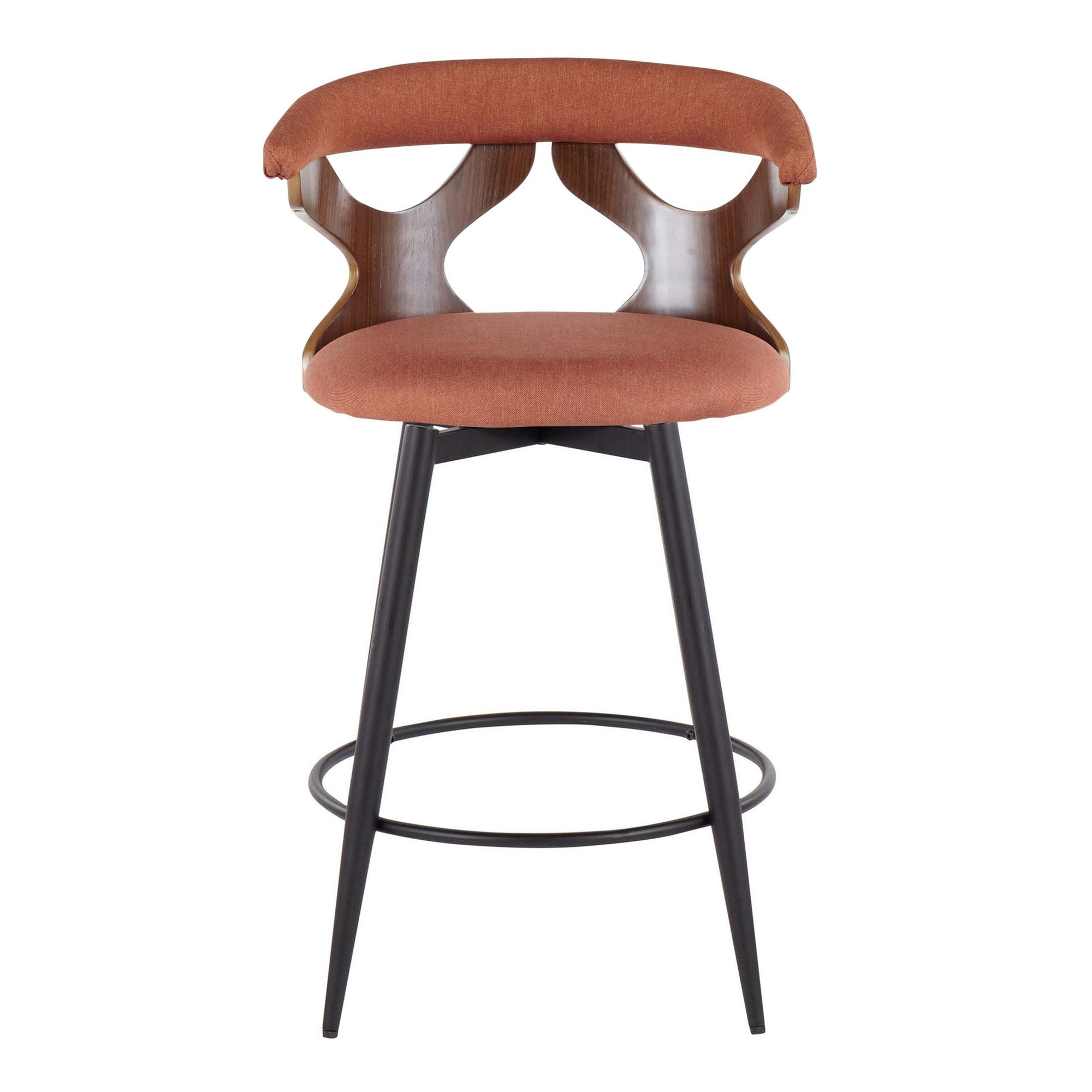 Gardenia 25-Inch Orange Contemporary Swivel Counter Stools (Set of 2) 8 Gardenia 25-Inch Orange Contemporary Swivel Counter Stools (Set of 2) - Image 8