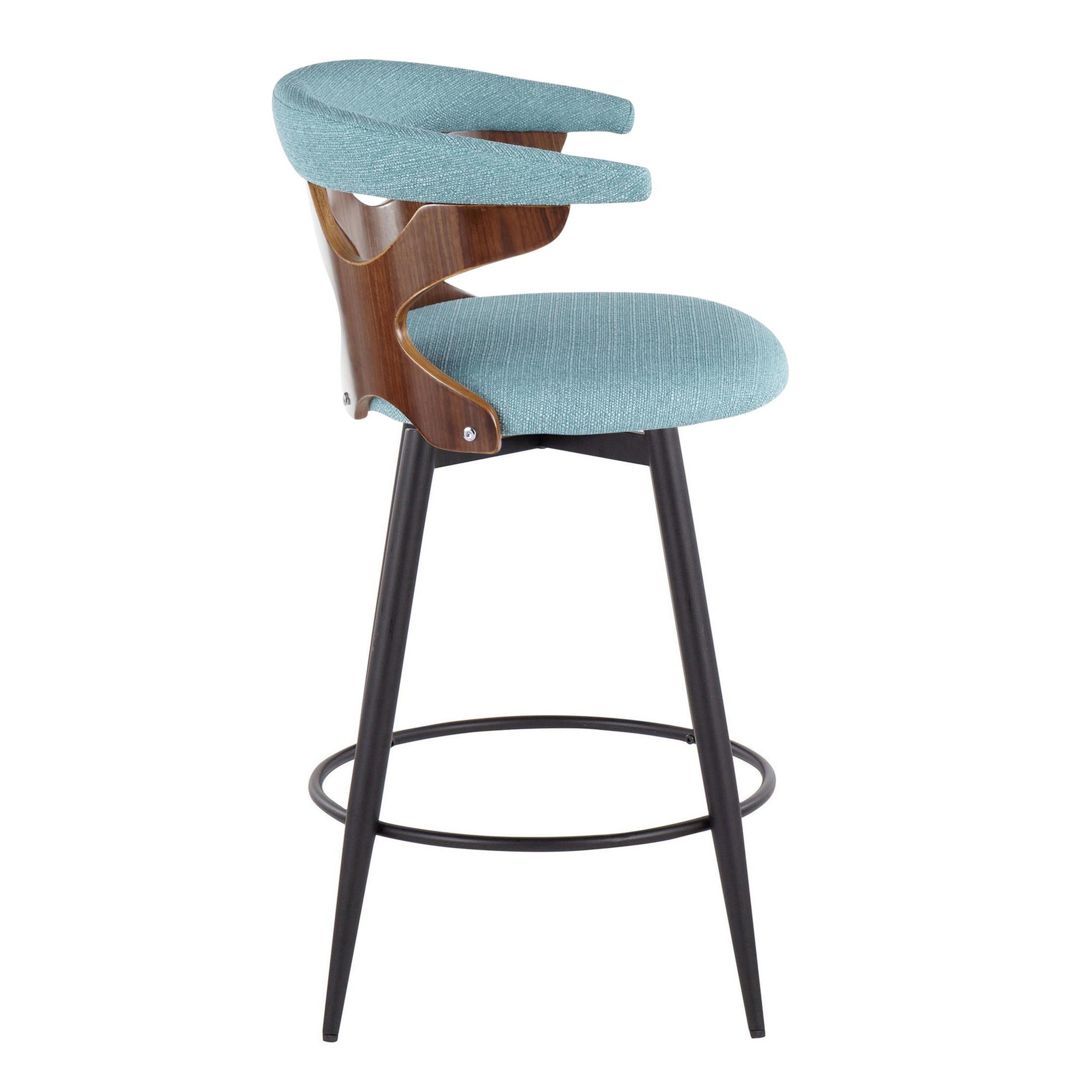 Gardenia 25-Inch Teal Contemporary Swivel Counter Stools (Set of 2) 5 Gardenia 25-Inch Teal Contemporary Swivel Counter Stools (Set of 2) - Image 5