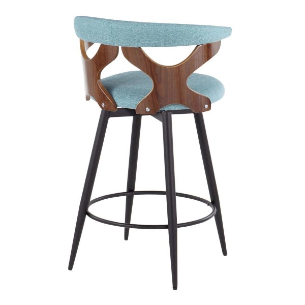 Gardenia 25 Inch Teal Contemporary Swivel Counter Stools Set of 2 5