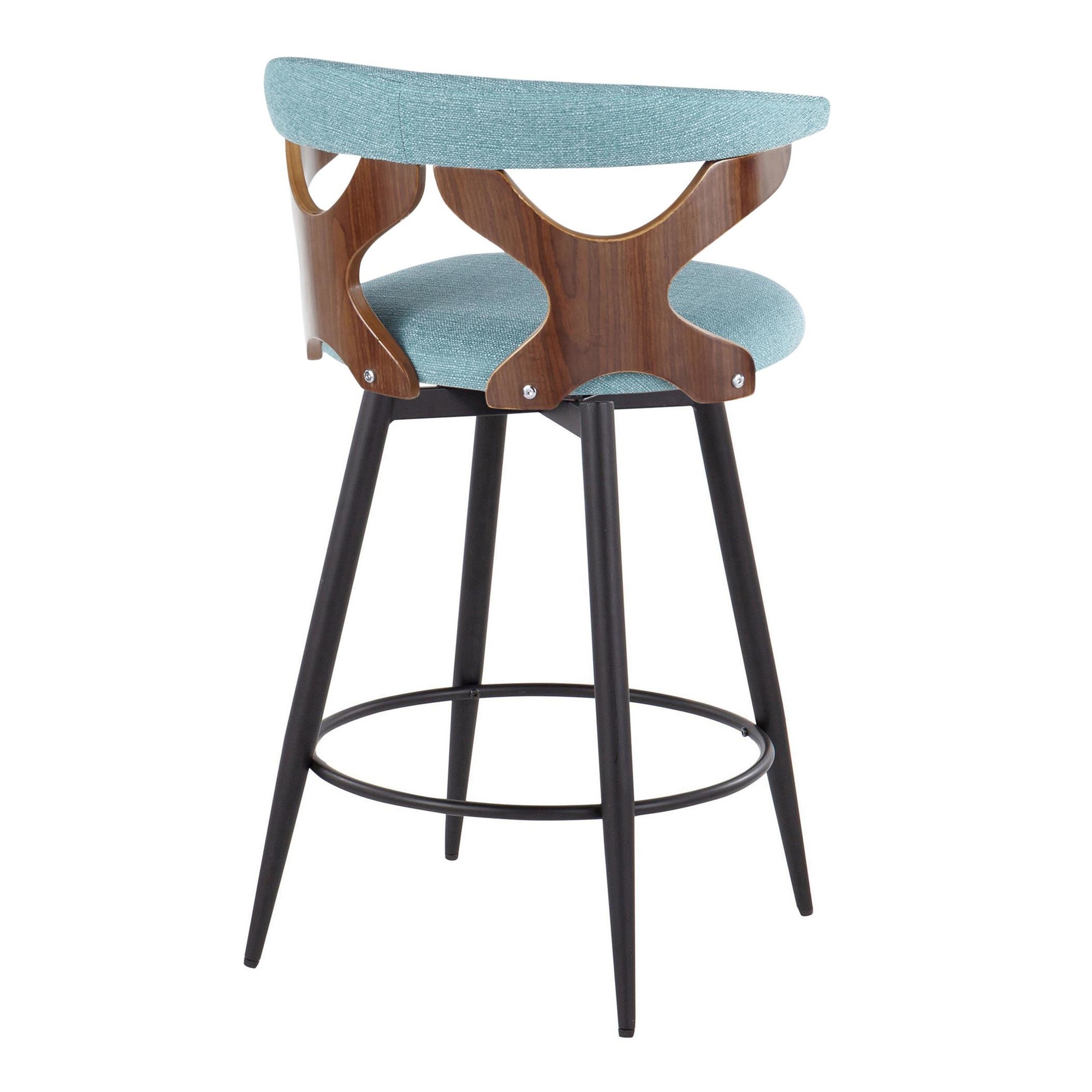 Gardenia 25-Inch Teal Contemporary Swivel Counter Stools (Set of 2) 6 Gardenia 25-Inch Teal Contemporary Swivel Counter Stools (Set of 2) - Image 6