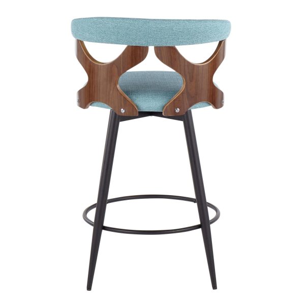 Gardenia 25 Inch Teal Contemporary Swivel Counter Stools Set of 2 6
