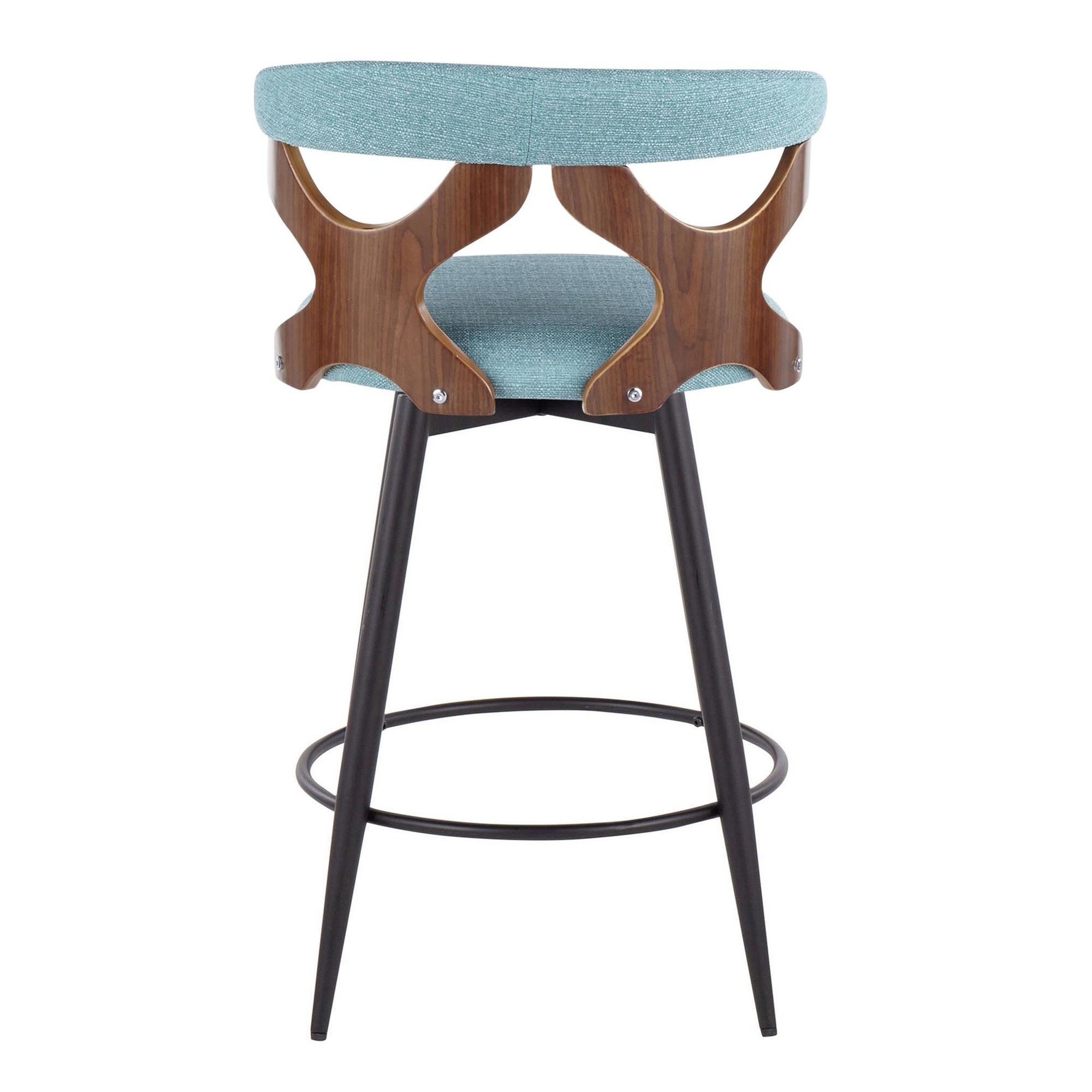 Gardenia 25-Inch Teal Contemporary Swivel Counter Stools (Set of 2) 7 Gardenia 25-Inch Teal Contemporary Swivel Counter Stools (Set of 2) - Image 7
