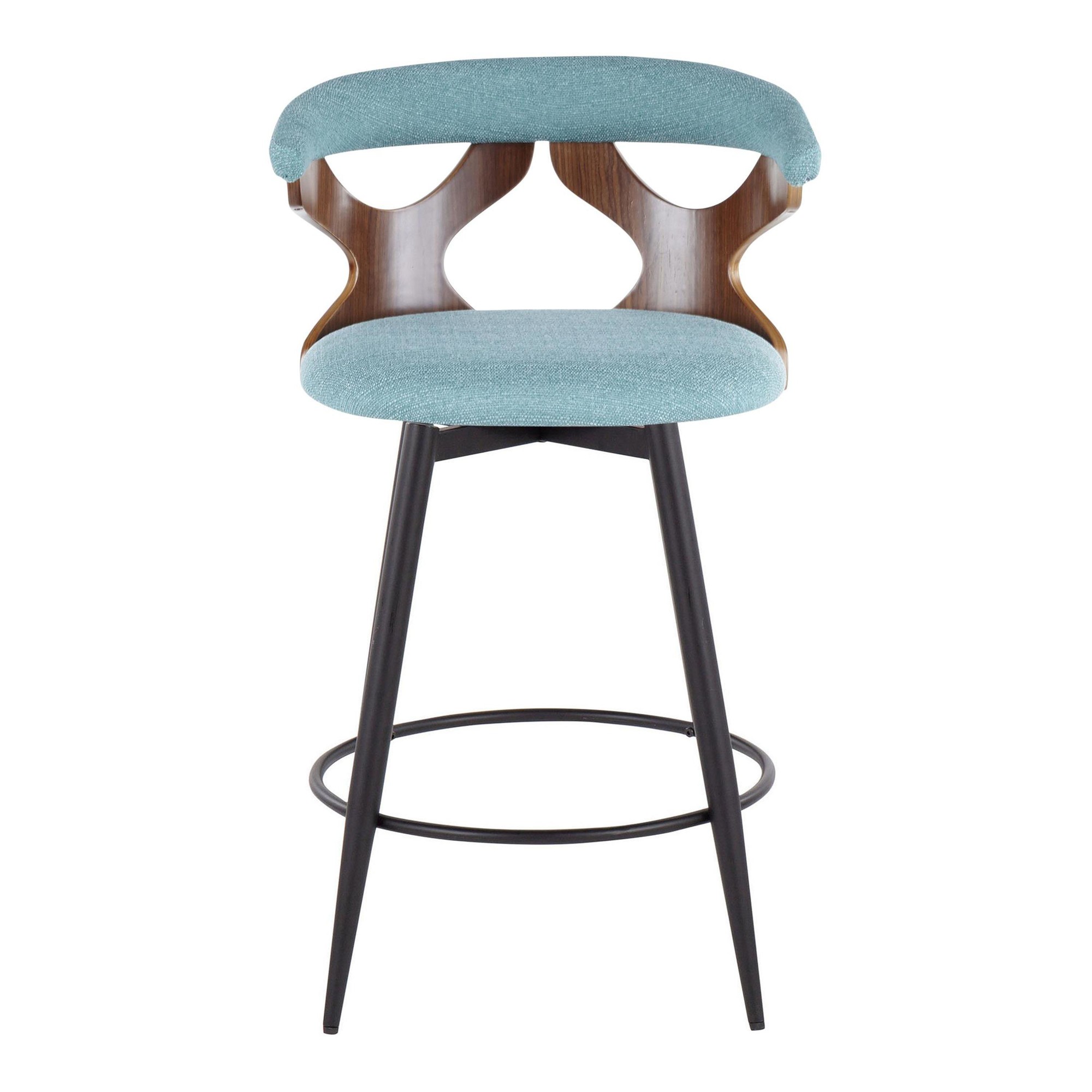 Gardenia 25-Inch Teal Contemporary Swivel Counter Stools (Set of 2) 8 Gardenia 25-Inch Teal Contemporary Swivel Counter Stools (Set of 2) - Image 8