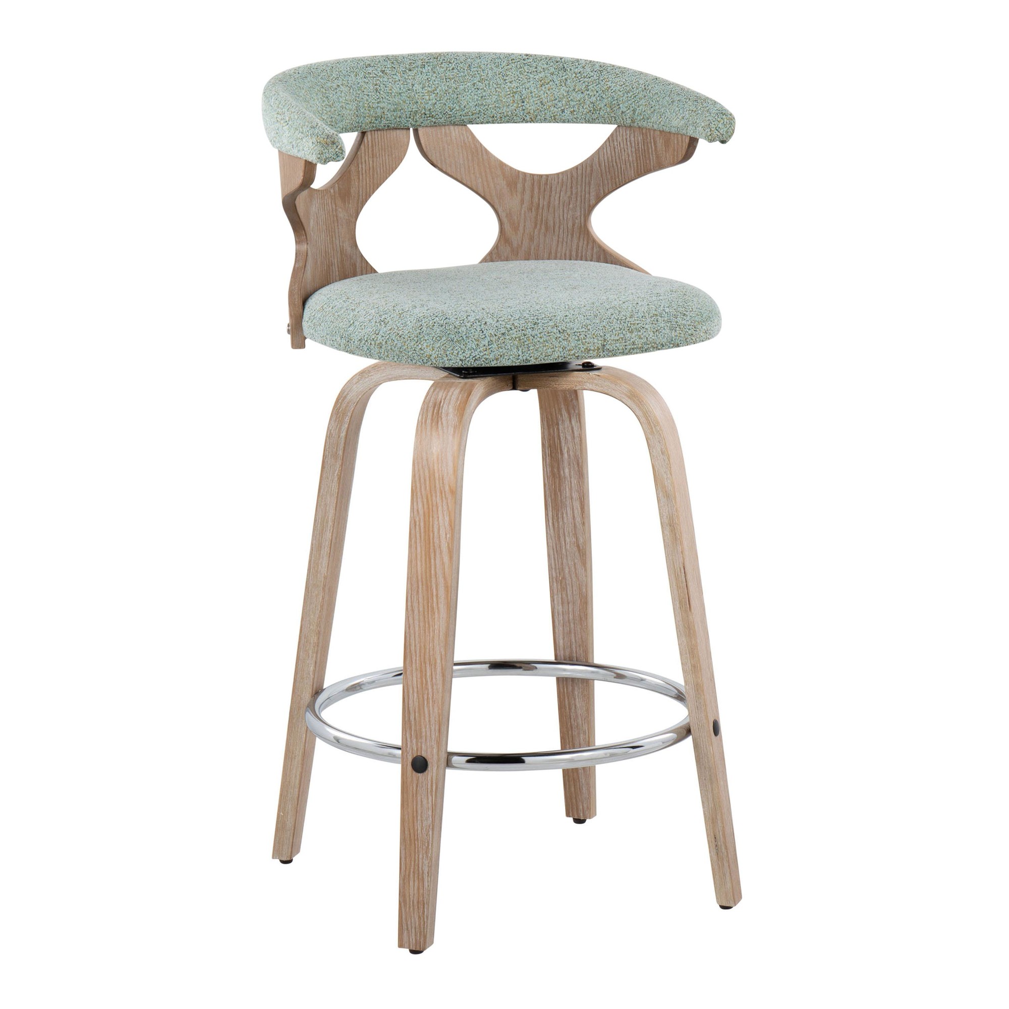 Gardenia 26 Contemporary Seafoam Green Swivel Counter Stools (Set of 2) 6 Gardenia 26 Contemporary Seafoam Green Swivel Counter Stools (Set of 2) - Image 6