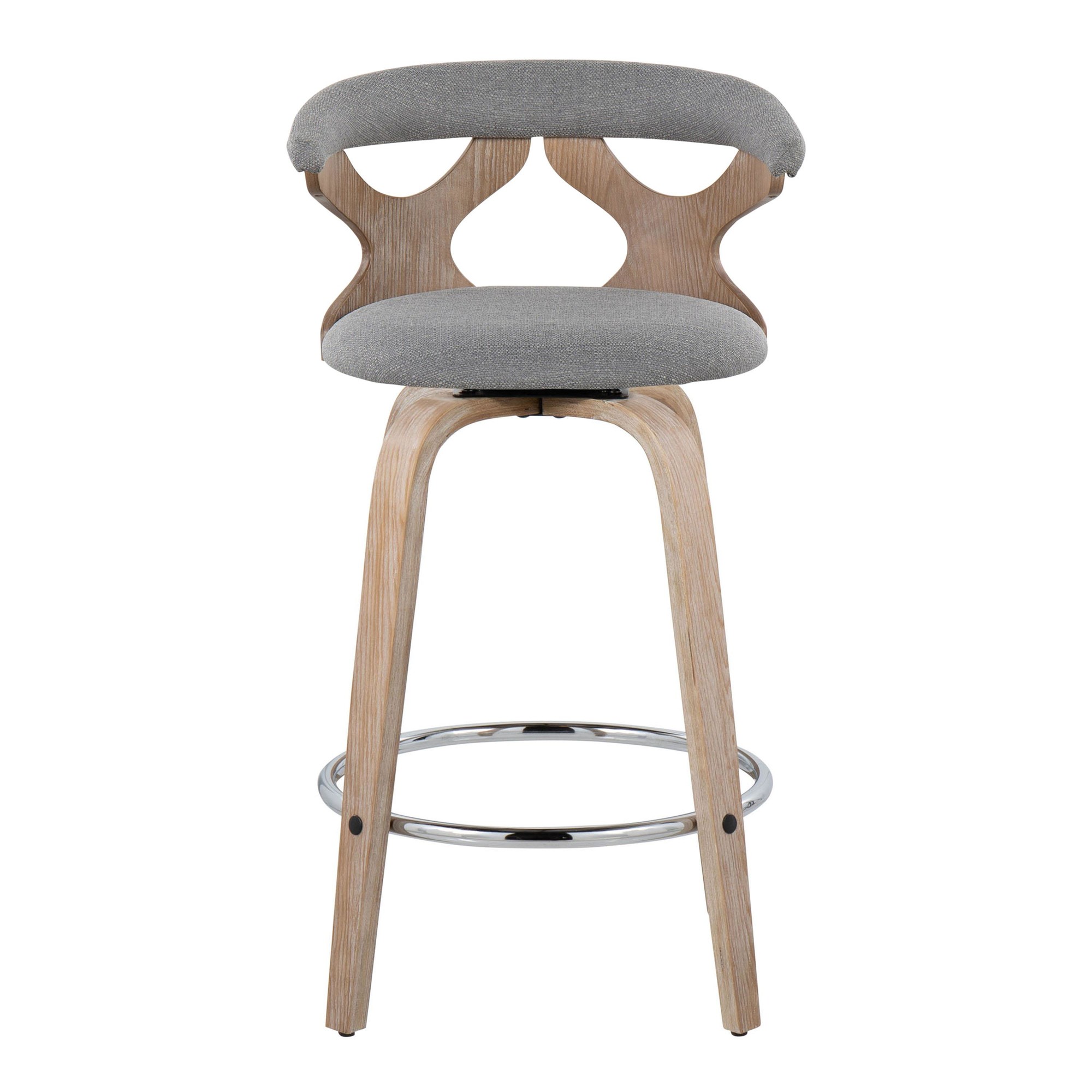 Gardenia 26" Contemporary Swivel Counter Stool White/Grey (Set of 2) 10 Gardenia 26" Contemporary Swivel Counter Stool White/Grey (Set of 2) - Image 10