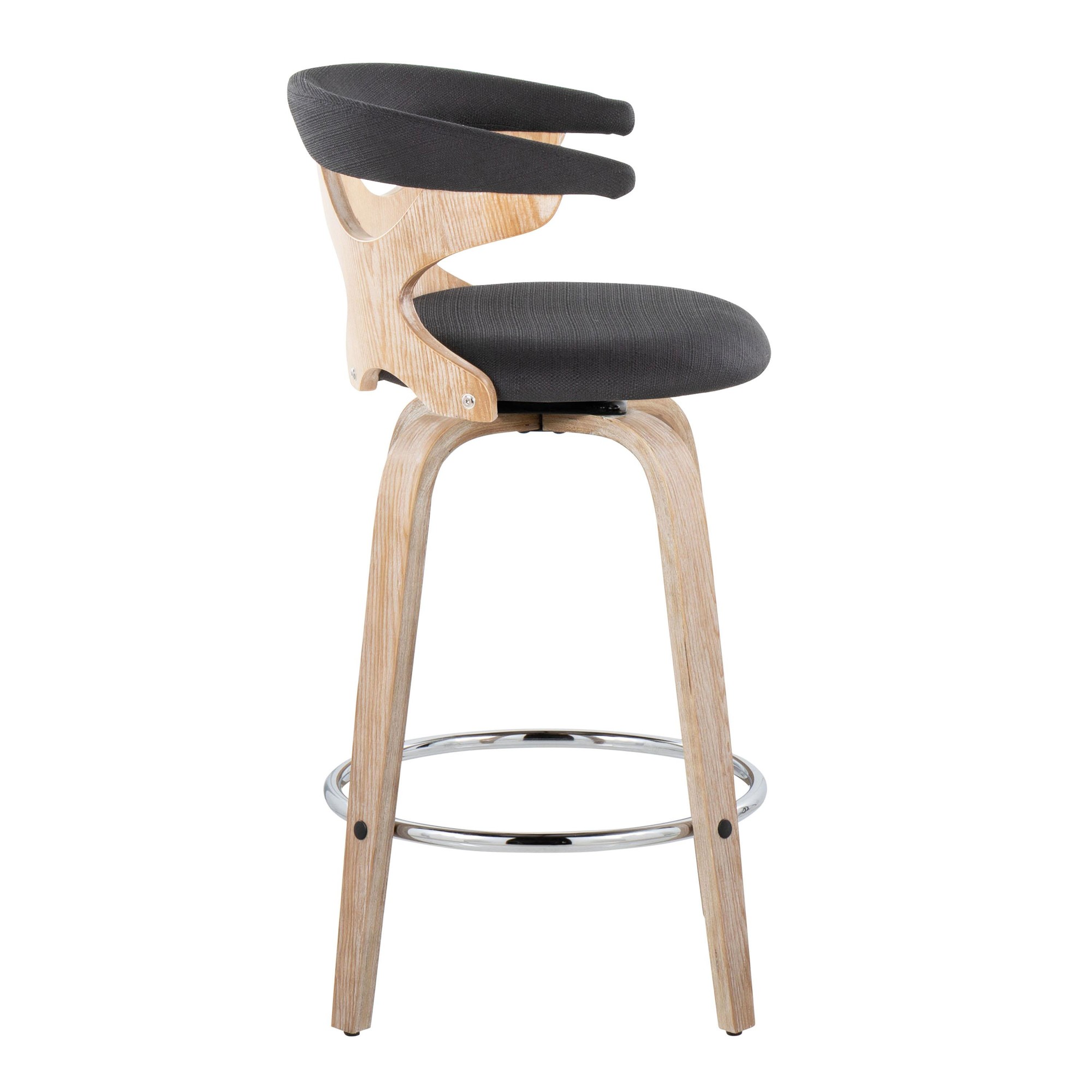 Gardenia 26-Inch Contemporary Charcoal Swivel Counter Stools (Set of 2) 2 Gardenia 26-Inch Contemporary Charcoal Swivel Counter Stools (Set of 2) - Image 2