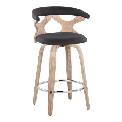 Gardenia 26-Inch Contemporary Charcoal Swivel Counter Stools (Set of 2)