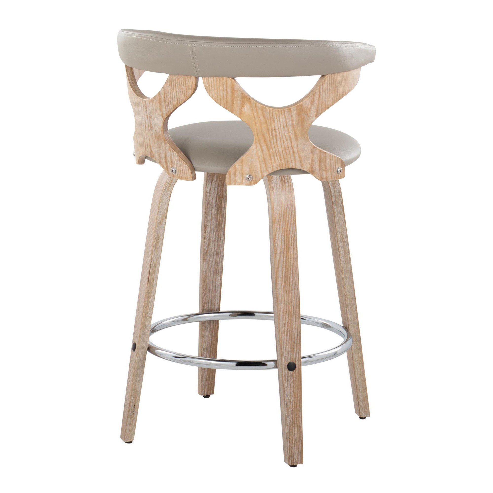 Gardenia 26 Mid-Century Modern Light Grey Swivel Counter Stools (Set of 2) 6 Gardenia 26 Mid-Century Modern Light Grey Swivel Counter Stools (Set of 2) - Image 6