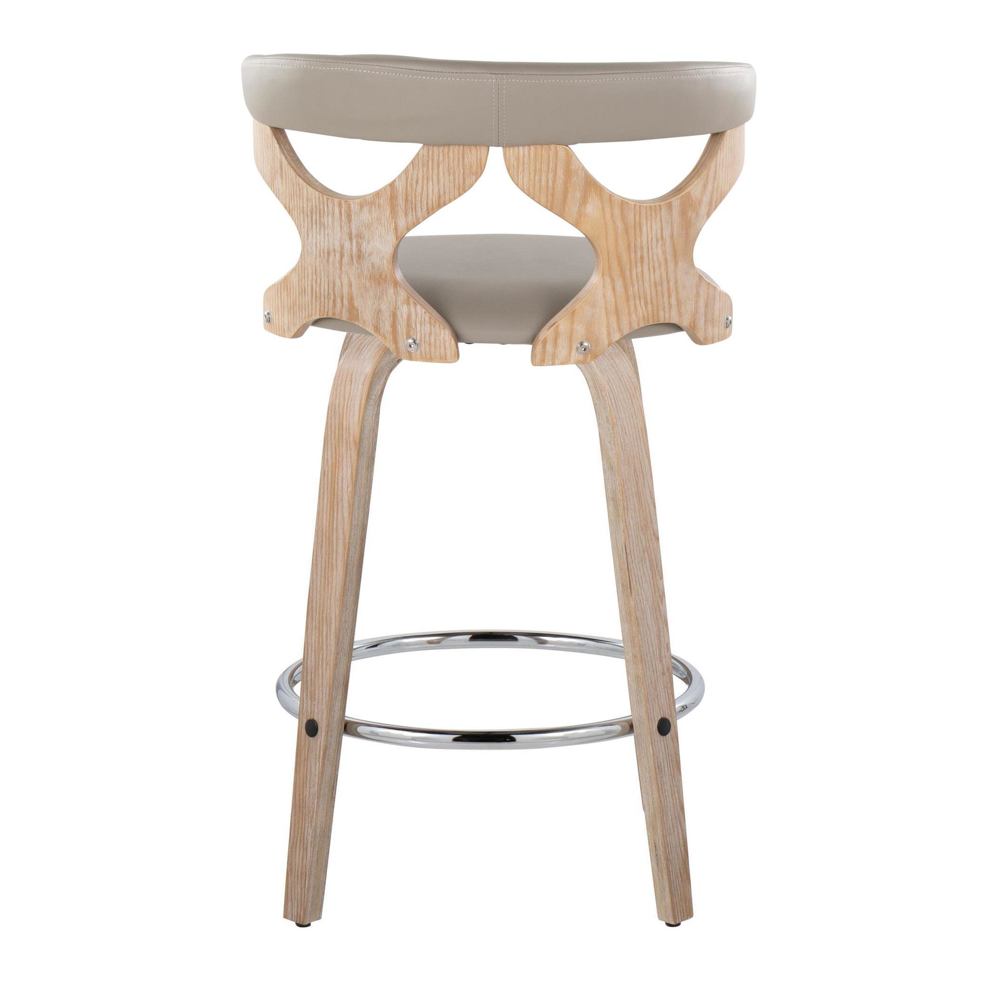 Gardenia 26 Mid-Century Modern Light Grey Swivel Counter Stools (Set of 2) 7 Gardenia 26 Mid-Century Modern Light Grey Swivel Counter Stools (Set of 2) - Image 7