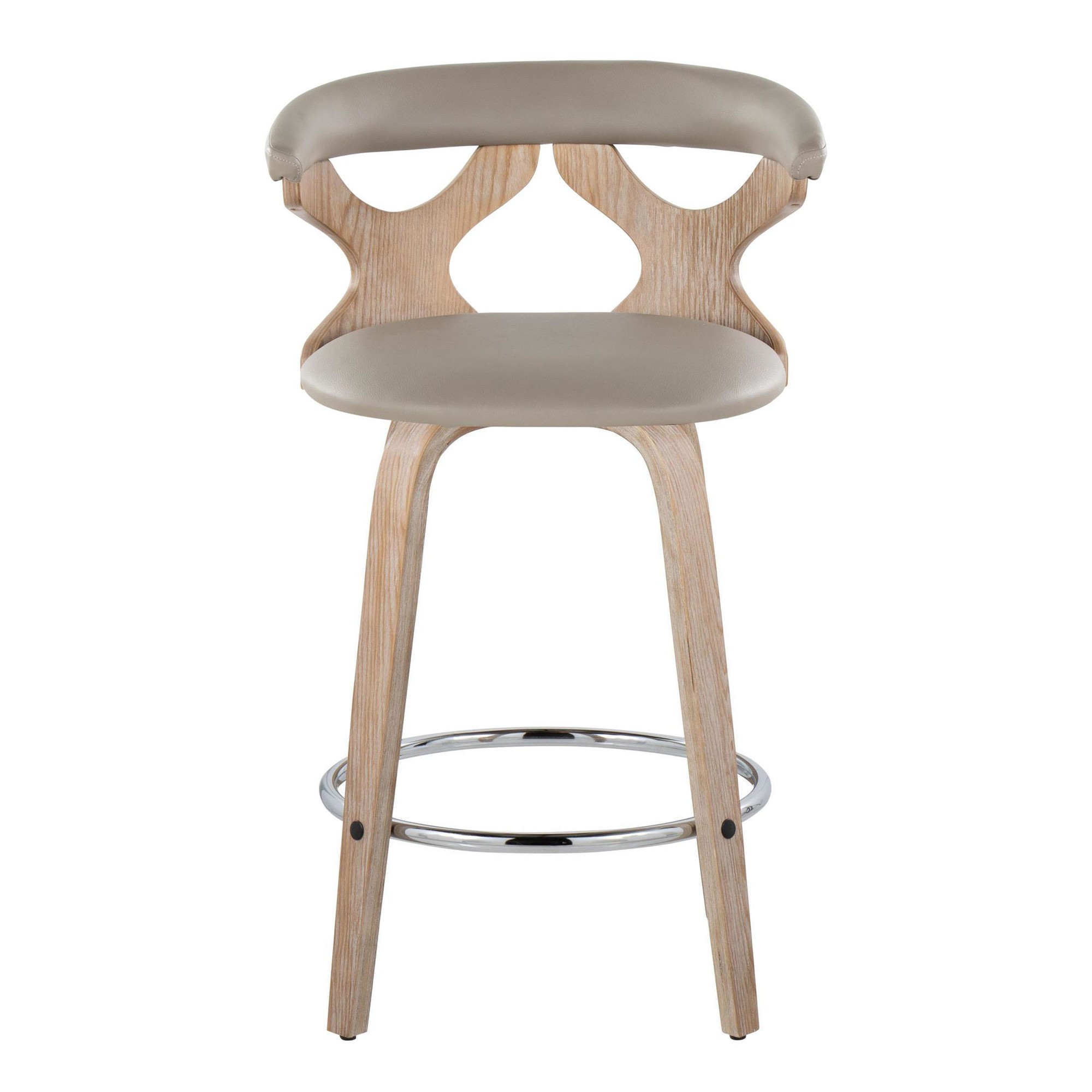 Gardenia 26 Mid-Century Modern Light Grey Swivel Counter Stools (Set of 2) 8 Gardenia 26 Mid-Century Modern Light Grey Swivel Counter Stools (Set of 2) - Image 8