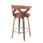 Gardenia 26 Mid-Century Modern Walnut Orange Counter Stools (Set of 2) 17 Gardenia 26 Mid-Century Modern Walnut Orange Counter Stools (Set of 2)