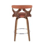 Gardenia 26 Mid-Century Modern Walnut Orange Counter Stools (Set of 2) 18 Gardenia 26 Mid-Century Modern Walnut Orange Counter Stools (Set of 2)