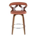 Gardenia 26 Mid-Century Modern Walnut Orange Counter Stools (Set of 2) 19 Gardenia 26 Mid-Century Modern Walnut Orange Counter Stools (Set of 2)