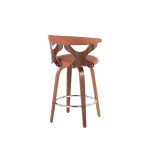 Gardenia 26 Mid-Century Modern Walnut Orange Counter Stools (Set of 2) 21 Gardenia 26 Mid-Century Modern Walnut Orange Counter Stools (Set of 2)