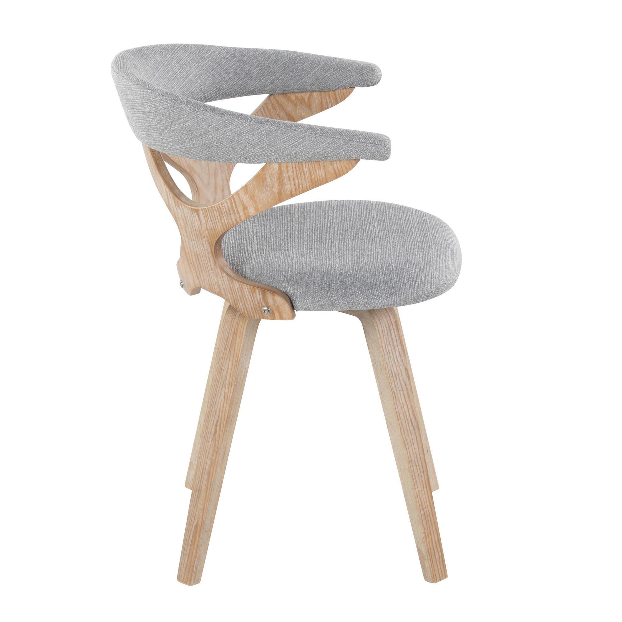 Gardenia 29-Inch Grey Fabric White Wood Swivel Accent Chair 3 Gardenia 29-Inch Grey Fabric White Wood Swivel Accent Chair - Image 3