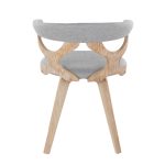 Gardenia 29-Inch Grey Fabric White Wood Swivel Accent Chair 14 Gardenia 29-Inch Grey Fabric White Wood Swivel Accent Chair