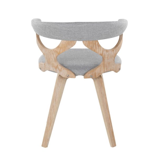 Gardenia 29 Inch Grey Fabric White Wood Swivel Accent Chair 4