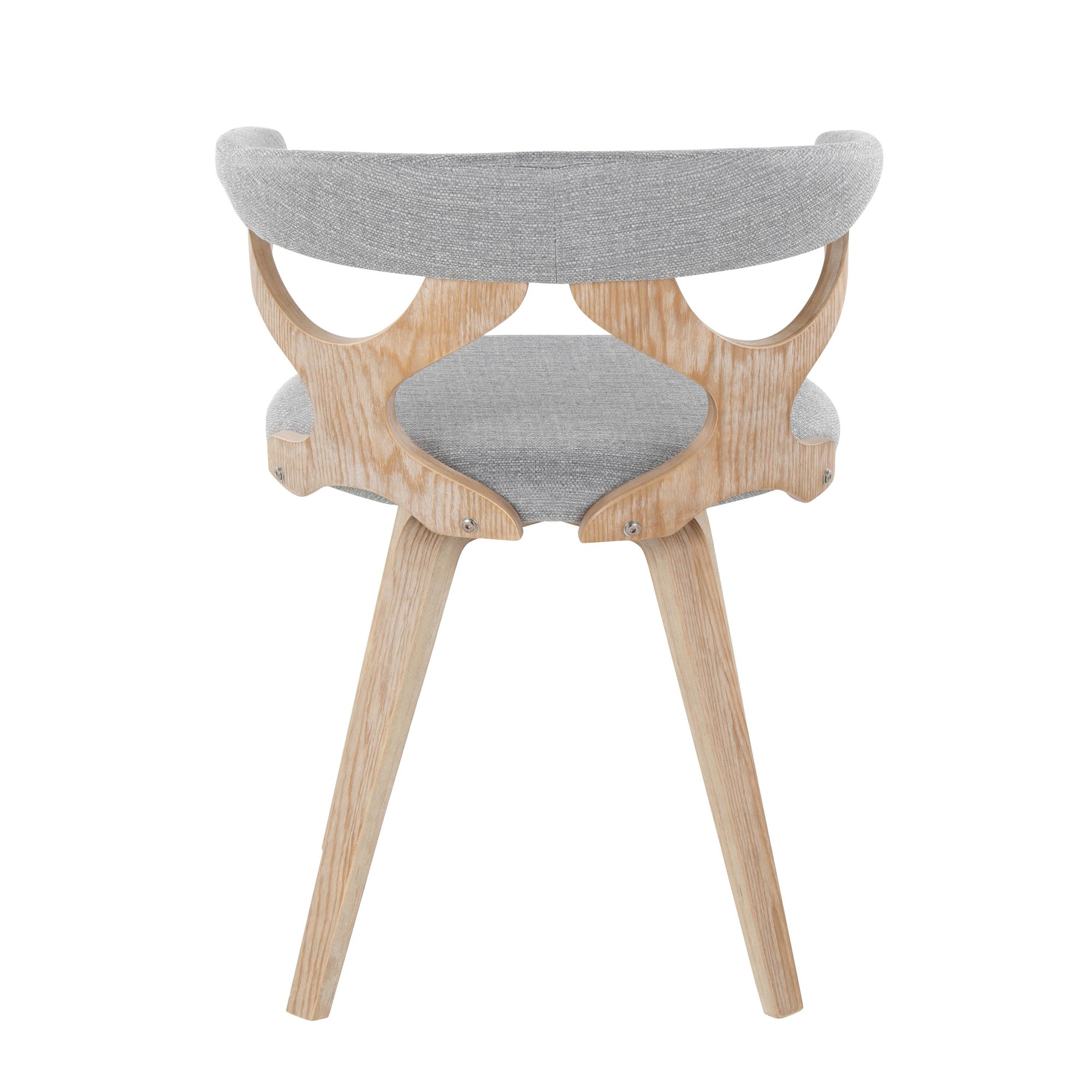 Gardenia 29-Inch Grey Fabric White Wood Swivel Accent Chair 5 Gardenia 29-Inch Grey Fabric White Wood Swivel Accent Chair - Image 5