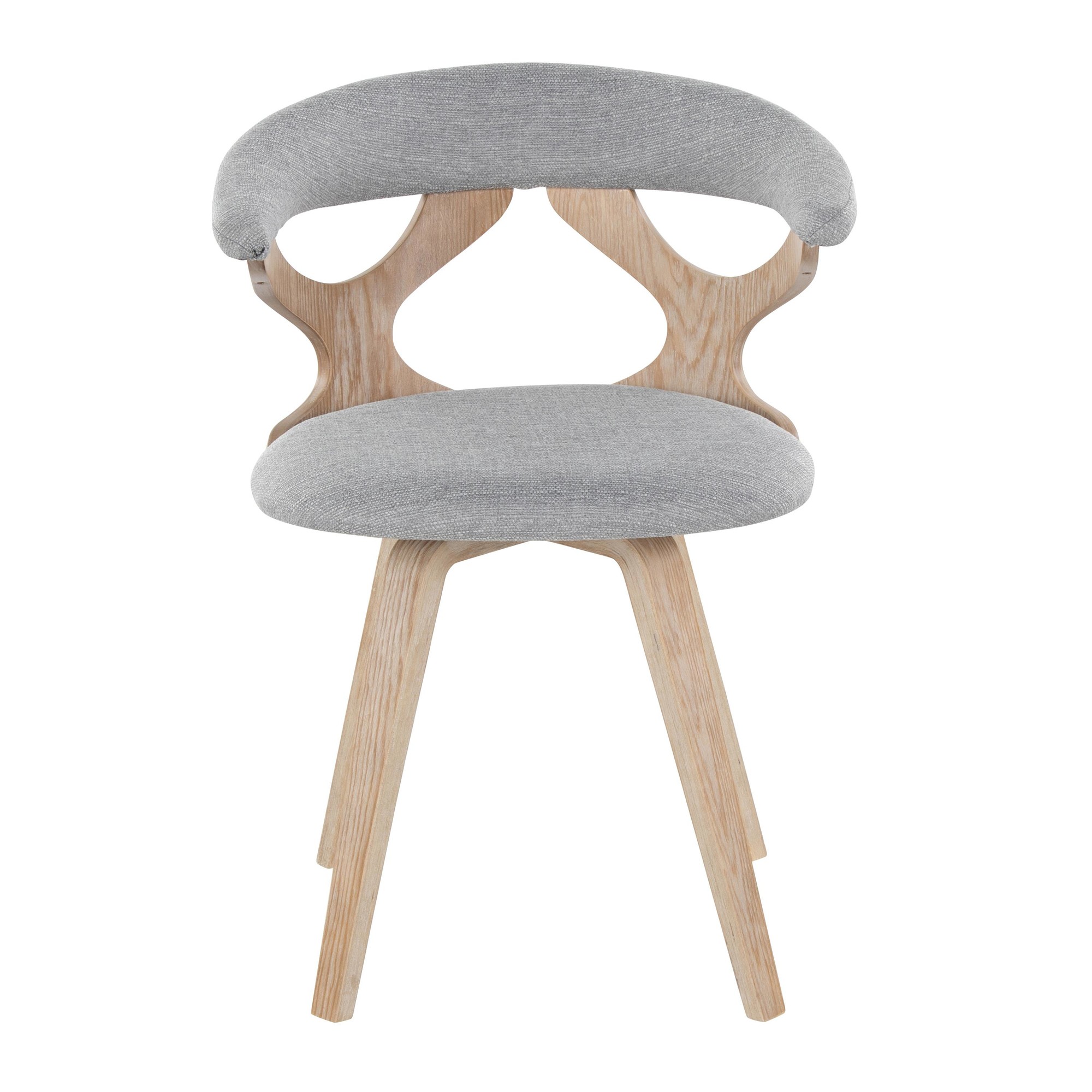 Gardenia 29-Inch Grey Fabric White Wood Swivel Accent Chair 7 Gardenia 29-Inch Grey Fabric White Wood Swivel Accent Chair - Image 7