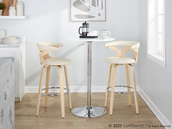 Gardenia 30 Contemporary Cream Swivel Barstools Set of 2 2