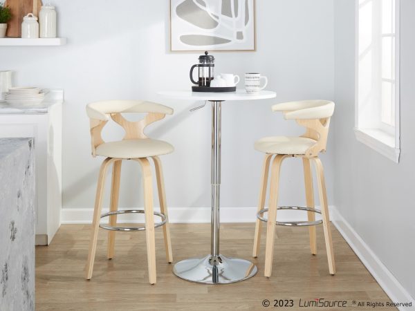 Gardenia 30 Contemporary Cream Swivel Barstools Set of 2 3
