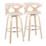 Gardenia 30 Contemporary Cream Swivel Barstools (Set of 2) 16 Gardenia 30 Contemporary Cream Swivel Barstools (Set of 2)