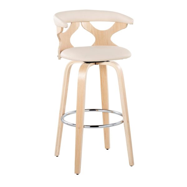 Gardenia 30 Contemporary Cream Swivel Barstools Set of 2 5