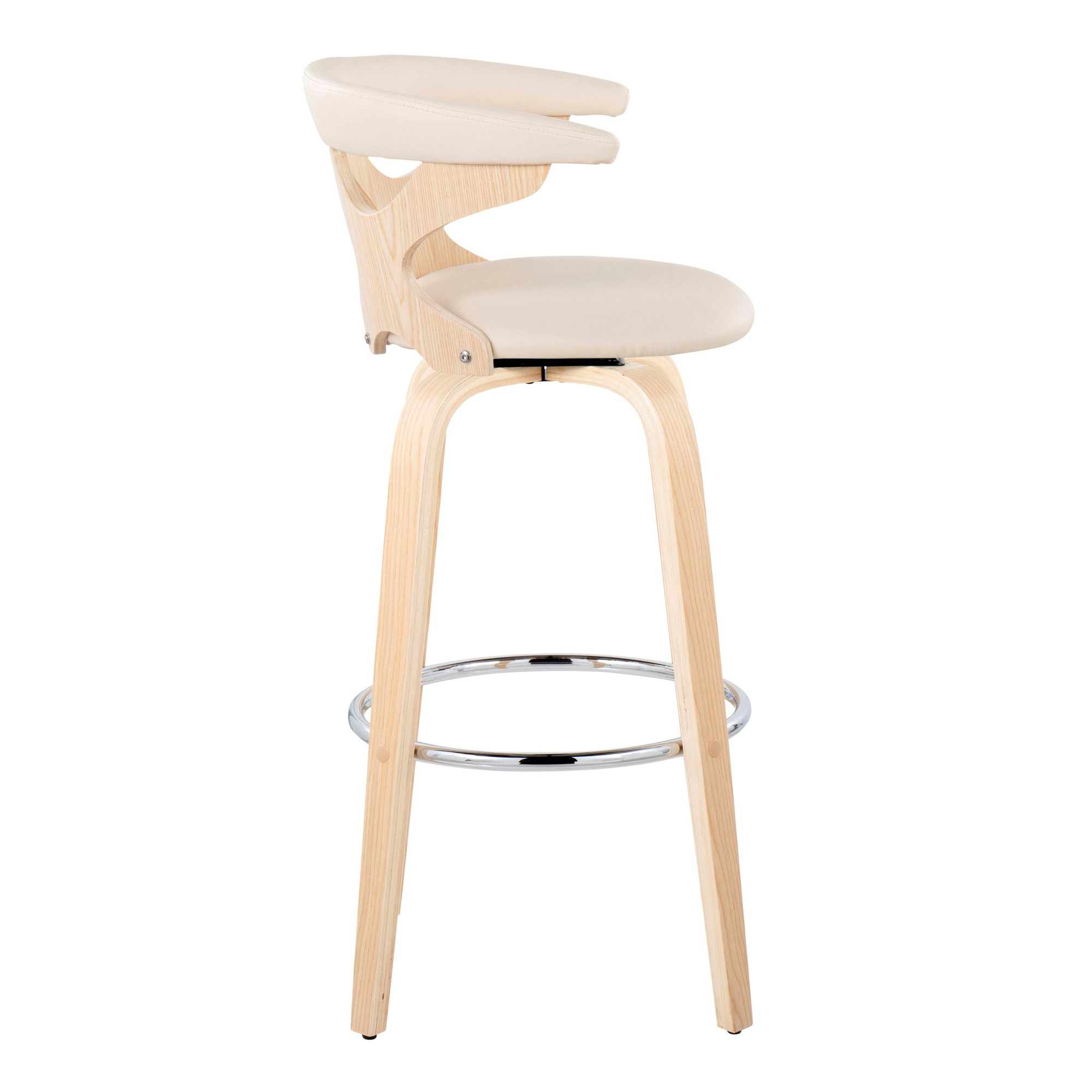 Gardenia 30 Contemporary Cream Swivel Barstools (Set of 2) 7 Gardenia 30 Contemporary Cream Swivel Barstools (Set of 2) - Image 7