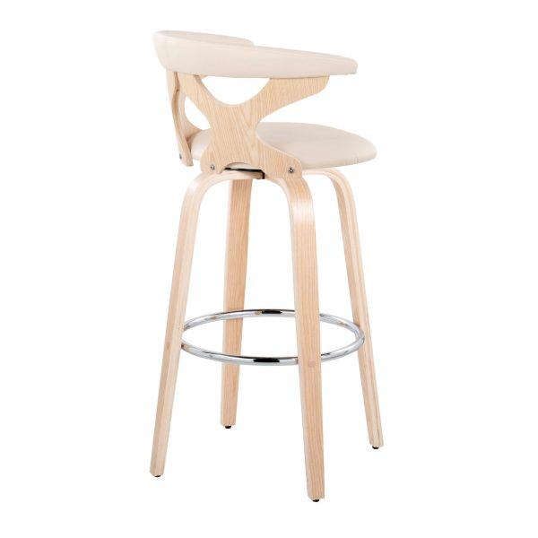 Gardenia 30 Contemporary Cream Swivel Barstools Set of 2 7