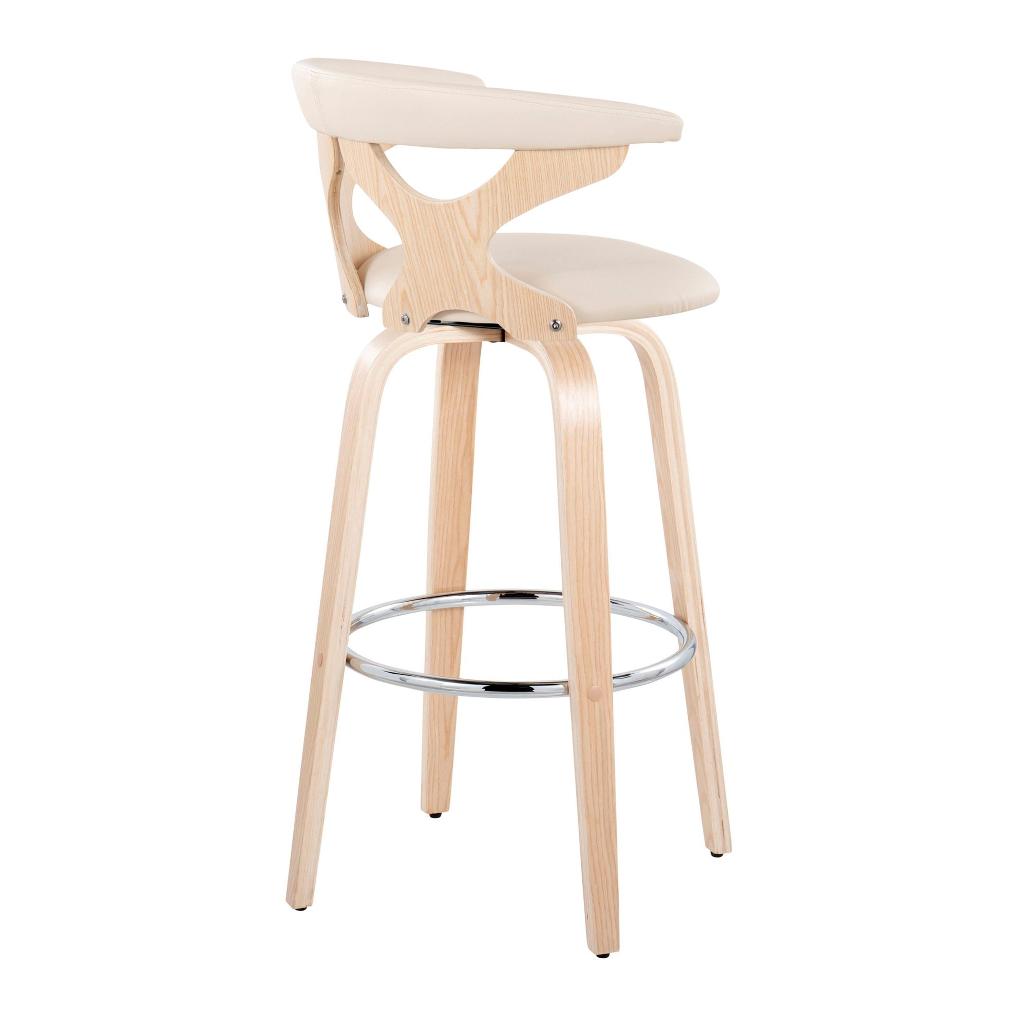 Gardenia 30 Contemporary Cream Swivel Barstools (Set of 2) 8 Gardenia 30 Contemporary Cream Swivel Barstools (Set of 2) - Image 8