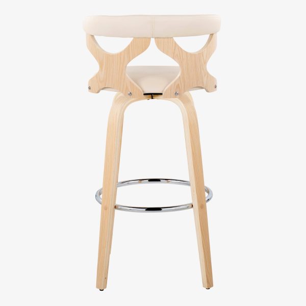 Gardenia 30 Contemporary Cream Swivel Barstools Set of 2 8