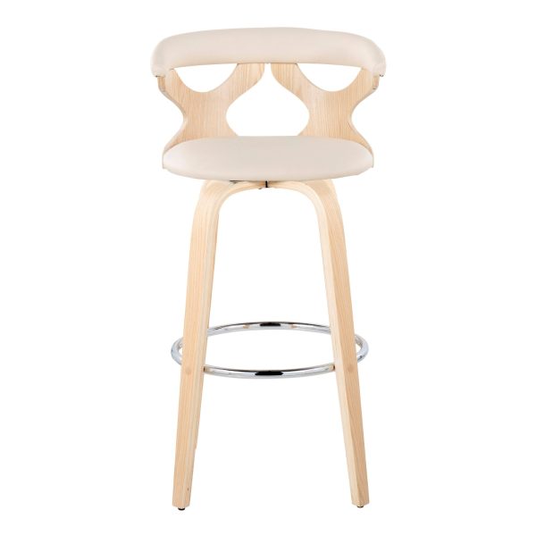 Gardenia 30 Contemporary Cream Swivel Barstools Set of 2 9