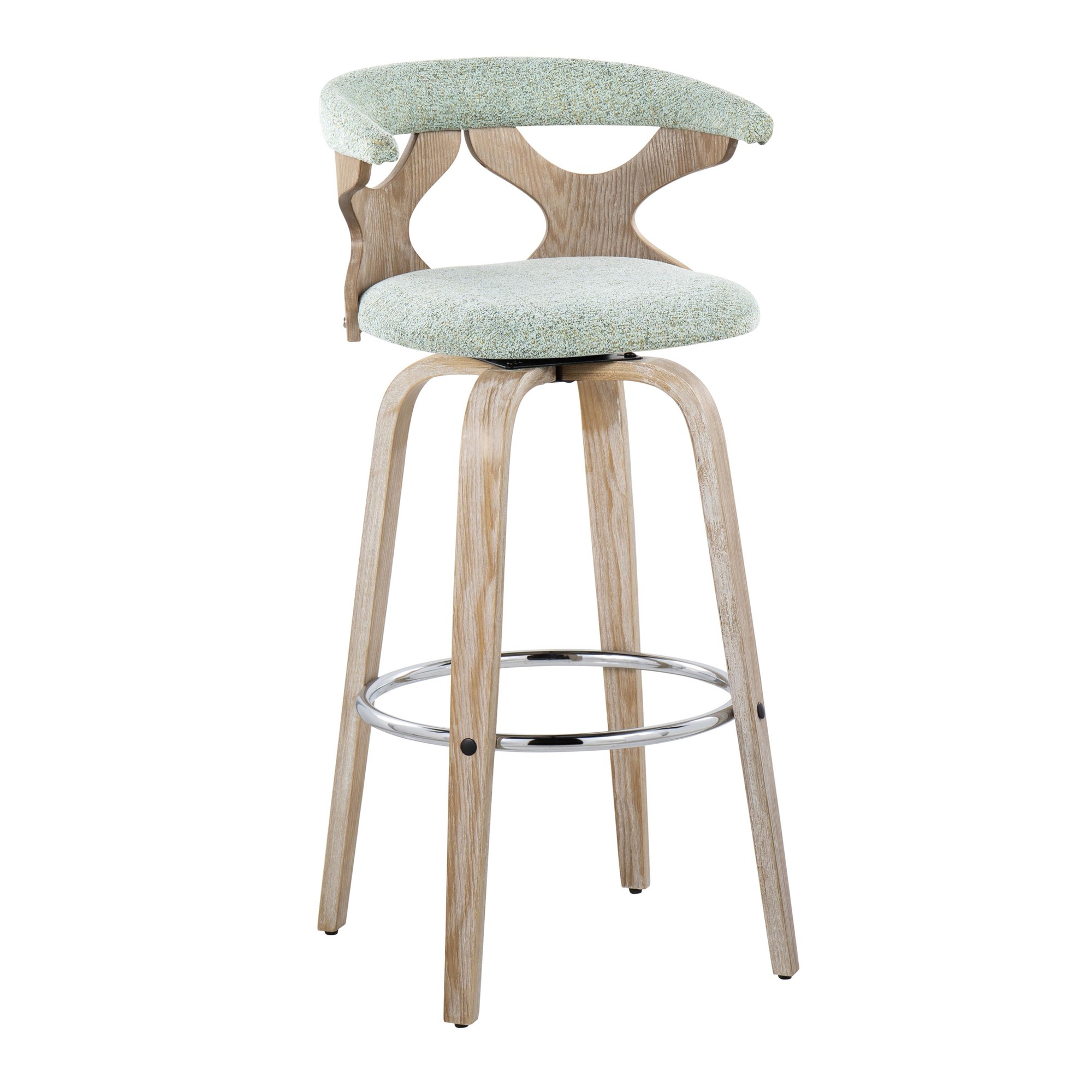 Gardenia 30" Contemporary Seafoam Green Swivel Barstools (Set of 2) 6 Gardenia 30" Contemporary Seafoam Green Swivel Barstools (Set of 2) - Image 6