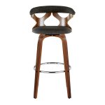 Gardenia 30 Mid-Century Modern Swivel Barstool Walnut Charcoal (Set of 2) 23 Gardenia 30 Mid-Century Modern Swivel Barstool Walnut Charcoal (Set of 2)