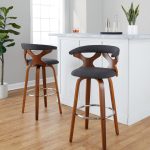 Gardenia 30 Mid-Century Modern Swivel Barstool Walnut Charcoal (Set of 2) 13 Gardenia 30 Mid-Century Modern Swivel Barstool Walnut Charcoal (Set of 2)