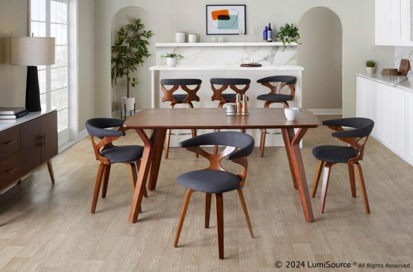 Gardenia 30 Mid Century Modern Swivel Barstool Walnut Charcoal Set of 2 4