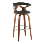 Gardenia 30 Mid-Century Modern Swivel Barstool Walnut Charcoal (Set of 2) 19 Gardenia 30 Mid-Century Modern Swivel Barstool Walnut Charcoal (Set of 2)