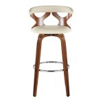 Gardenia 30 Mid-Century Modern Walnut Barstools Cream (Set of 2) 23 Gardenia 30 Mid-Century Modern Walnut Barstools Cream (Set of 2)