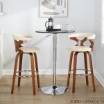 Gardenia 30 Mid-Century Modern Walnut Barstools Cream (Set of 2) 15 Gardenia 30 Mid-Century Modern Walnut Barstools Cream (Set of 2)