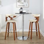Gardenia 30 Mid-Century Modern Walnut Barstools Cream (Set of 2) 16 Gardenia 30 Mid-Century Modern Walnut Barstools Cream (Set of 2)