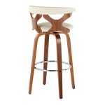 Gardenia 30 Mid-Century Modern Walnut Barstools Cream (Set of 2) 21 Gardenia 30 Mid-Century Modern Walnut Barstools Cream (Set of 2)