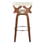 Gardenia 30 Mid-Century Modern Walnut Barstools Cream (Set of 2) 22 Gardenia 30 Mid-Century Modern Walnut Barstools Cream (Set of 2)