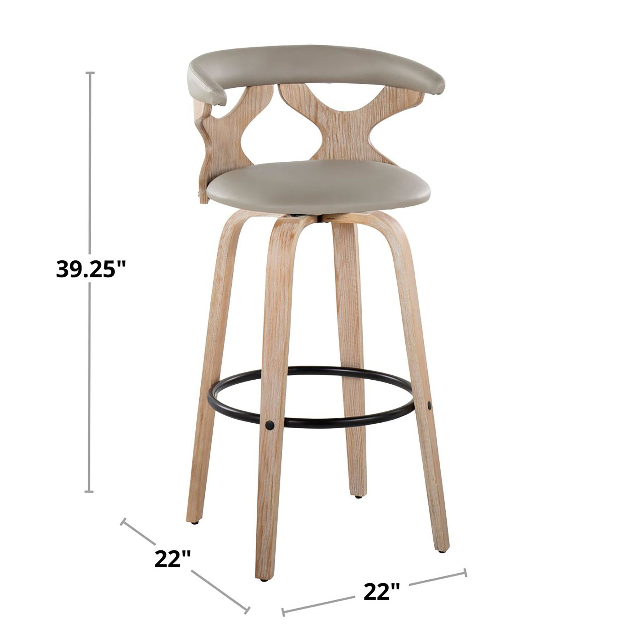 Gardenia 30 White Washed Wood Contemporary Barstools (Set of 2) 11 Gardenia 30 White Washed Wood Contemporary Barstools (Set of 2) - Image 11