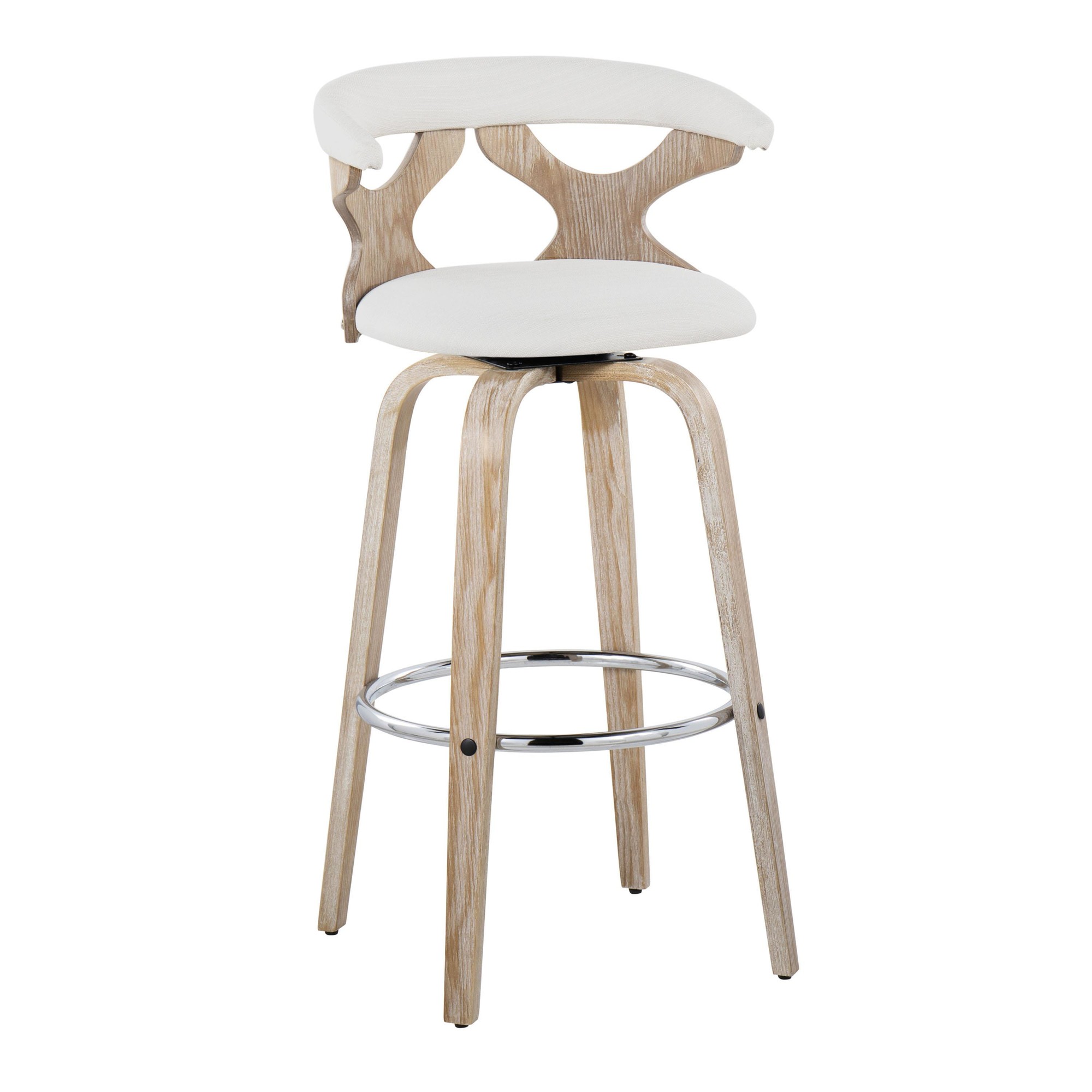 Gardenia 30 White Washed Wood Contemporary Barstools (Set of 2) 6 Gardenia 30 White Washed Wood Contemporary Barstools (Set of 2) - Image 6