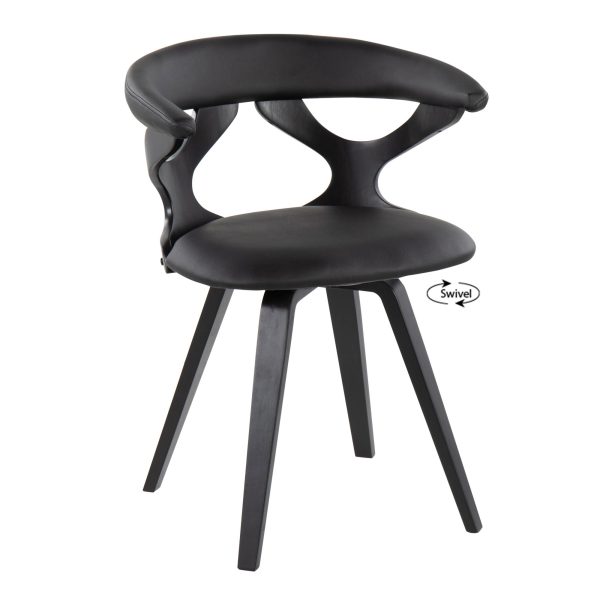 Gardenia Black Swivel Contemporary Dining Accent Chair 1
