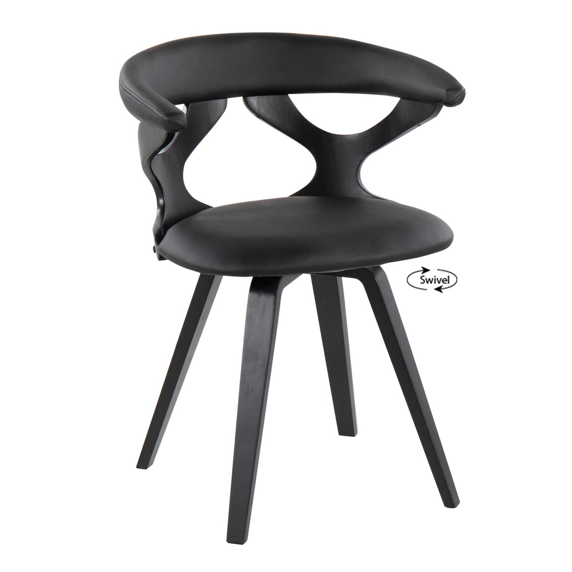 Gardenia Black Swivel Contemporary Dining Accent Chair 2 Gardenia Black Swivel Contemporary Dining Accent Chair - Image 2