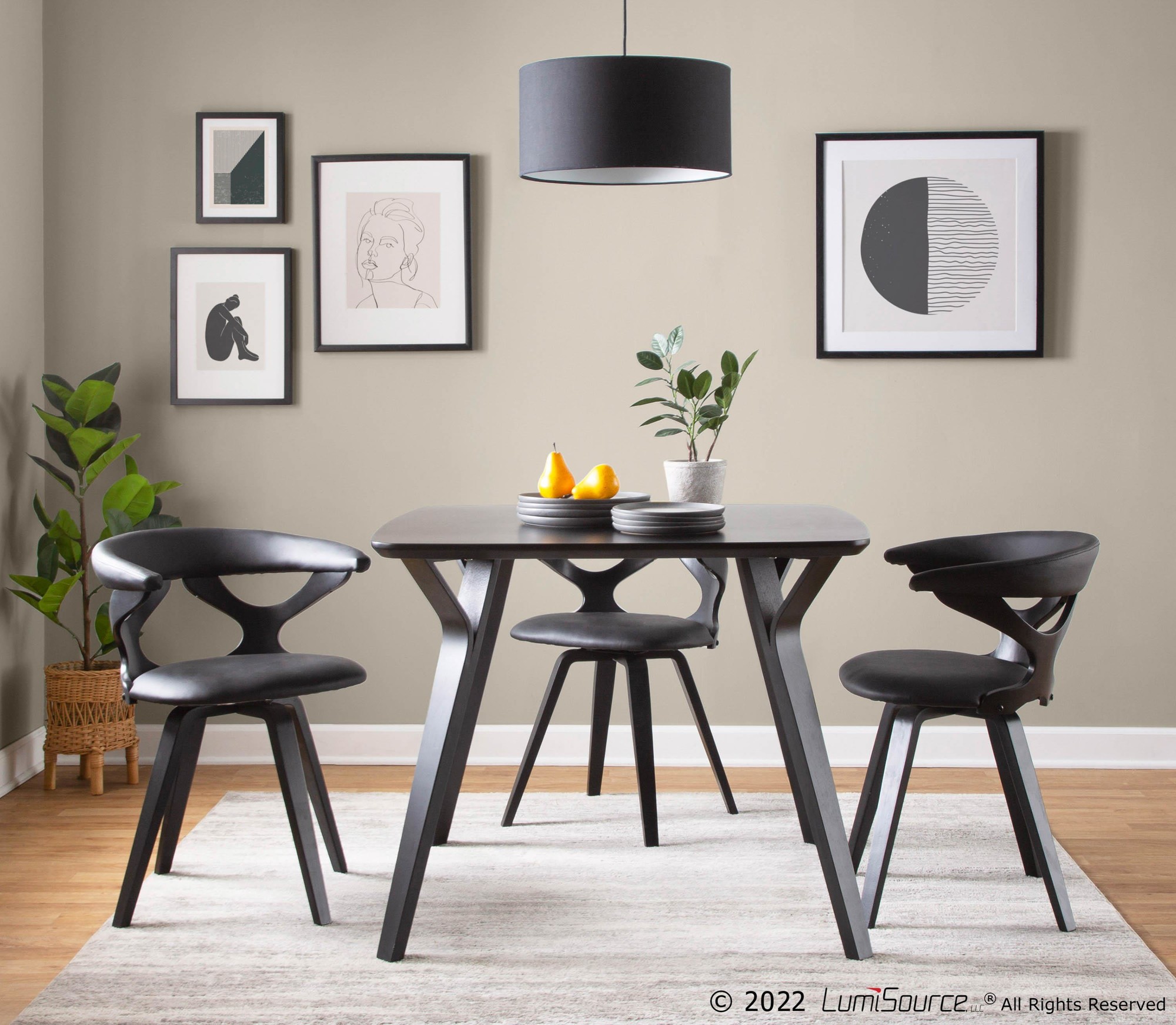Gardenia Black Swivel Contemporary Dining Accent Chair 1 Gardenia Black Swivel Contemporary Dining Accent Chair